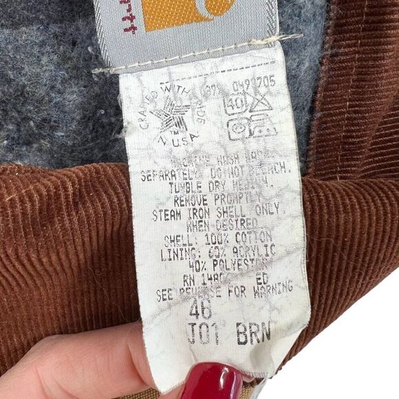 Vintage Carhartt J01 Distressed Detroit Blanket Lined Jacket USA Made Size 46 L - Picture 5 of 13